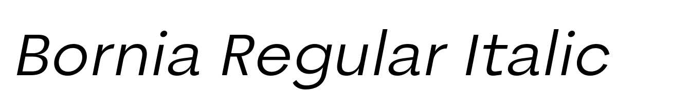 Bornia Regular Italic